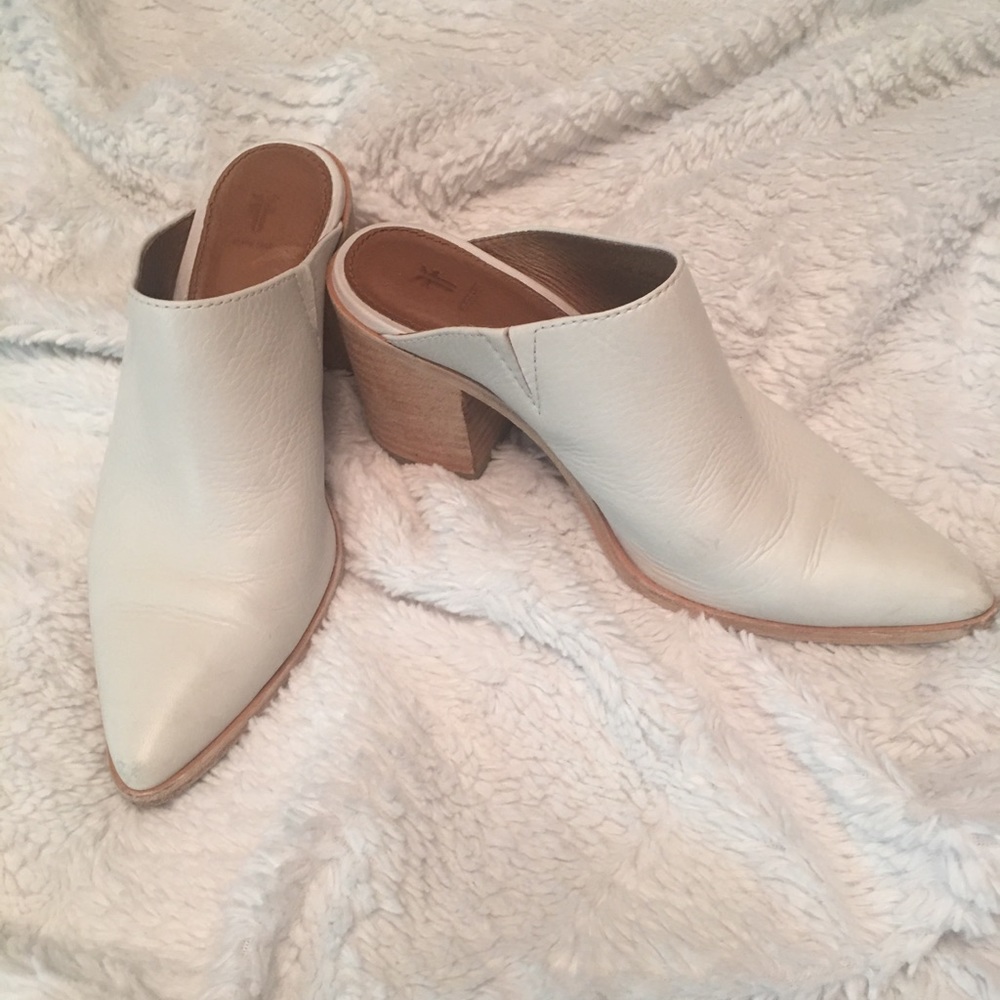 Frye heeled slip ons